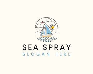 Sailboat Ocean Yacht  logo design