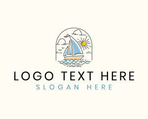 Sailboat Ocean Yacht  Logo