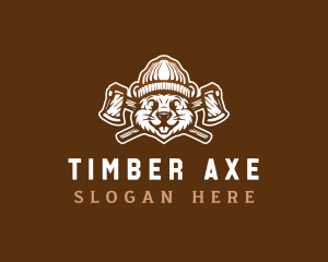 Beaver Lumberjack Logging logo design