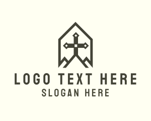 Heritage - Medieval Cross Crest logo design