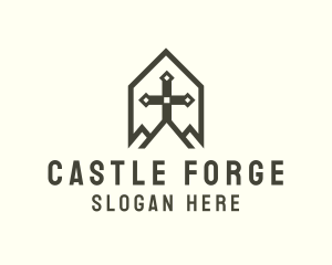 Medieval Cross Crest logo design