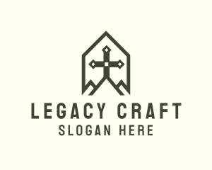 Heritage - Medieval Cross Crest logo design