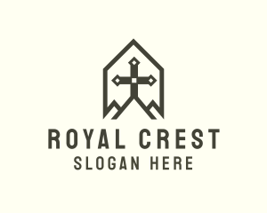 Heraldic - Medieval Cross Crest logo design