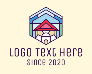 Hexagonal - Stained Glass Home logo design