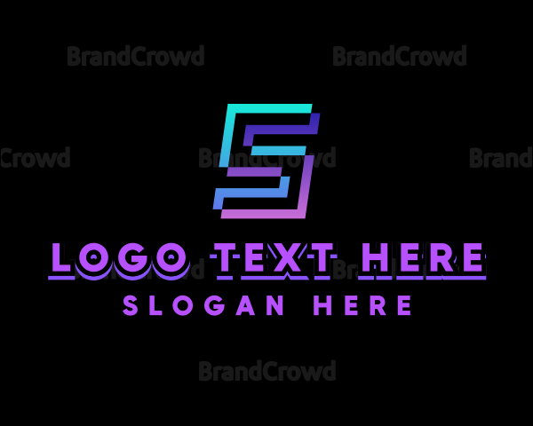 Modern Digital Pixel Letter S Logo