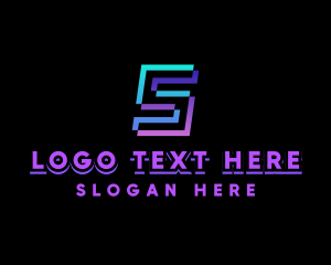 Neon - Modern Digital Pixel Letter S logo design