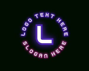 High Tech - Bright Neon Night Club logo design