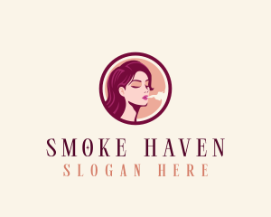 Smoking Lady Cigarette logo design