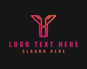 Letter Ps - Digital Cyber Tech logo design