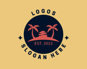 Island - Summer Beach Resort logo design