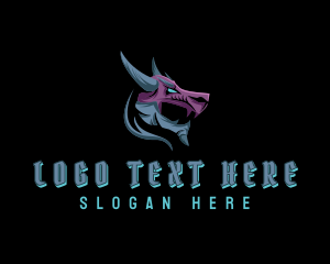 Mythical - Scary Dragon Head logo design