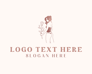 Fashion - Sexy Lingerie Flower logo design