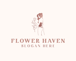 Sexy Lingerie Flower logo design