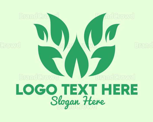 Green Organic Leaves Logo