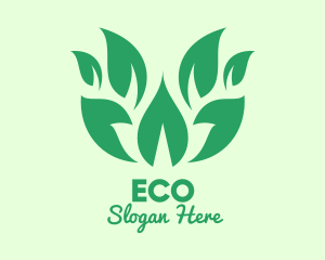 Green Organic Leaves Logo