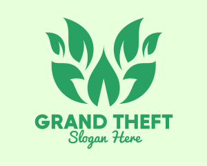 Green Organic Leaves Logo