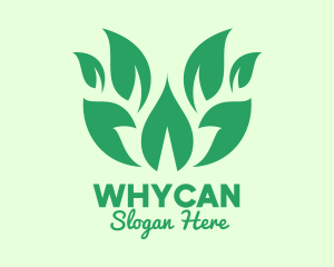 Green Organic Leaves Logo