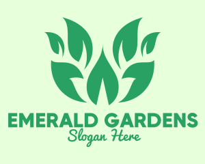 Green Organic Leaves logo design