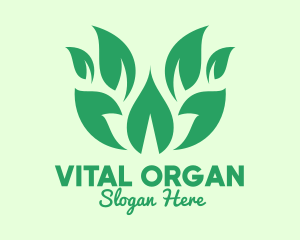 Green Organic Leaves logo design