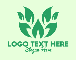 Organic - Green Organic Leaves logo design