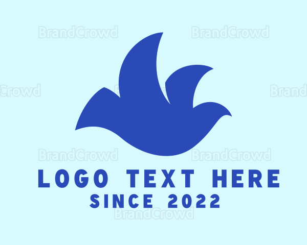 Blue Dove Bird Logo