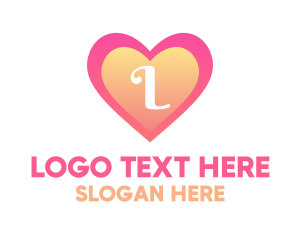 Pink Heart - Feminine Heart Dating logo design