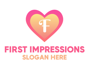 Feminine Heart Dating logo design