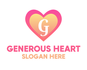 Feminine Heart Dating logo design