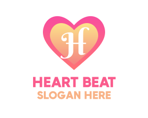 Feminine Heart Dating logo design