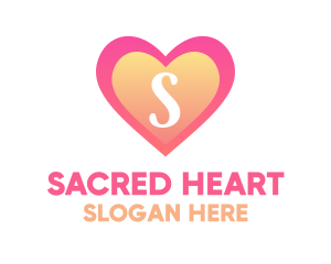 Feminine Heart Dating logo design