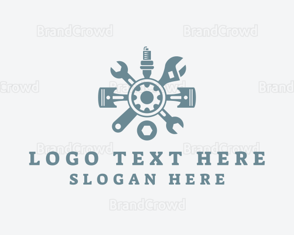 Industrial Cog Mechanic Tools Logo