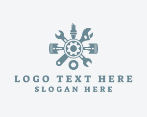 Piston - Industrial Cog Mechanic Tools logo design