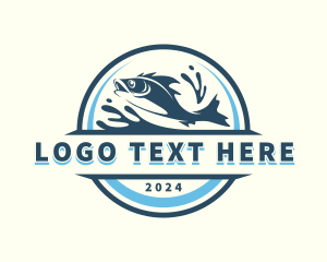 Fisherman - Underwater Seafood Fishing logo design