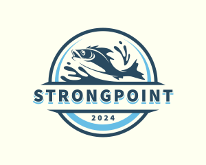 Underwater Seafood Fishing Logo