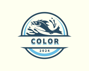 Fisherman - Underwater Seafood Fishing logo design