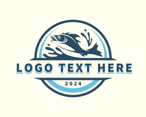 Underwater Seafood Fishing Logo