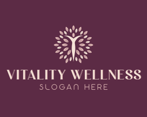 Woman Tree Yoga Wellness logo design