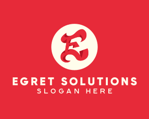 Red Fiery Letter E logo design