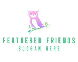 Gradient Owl Bird logo design