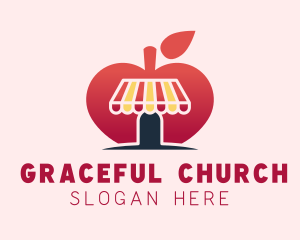 Whole Food - Healthy Apple Fruit Market logo design