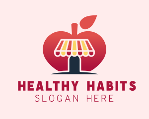 Healthy Apple Fruit Market logo design