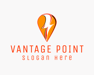 Point - Electrical Thunder Pin logo design