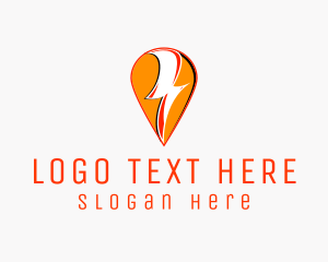 Location - Electrical Thunder Pin logo design