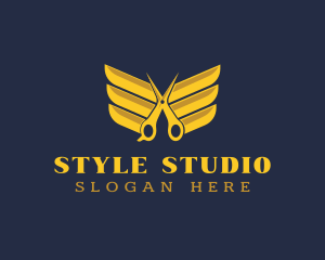 Scissors Wing Barber logo design