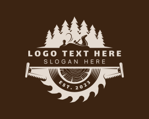 Timber - Lumberjack Saw Woodwork logo design