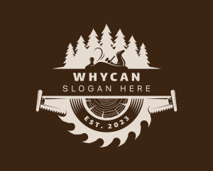 Lumberjack Saw Woodwork Logo
