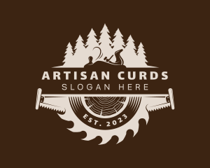 Lumberjack Saw Woodwork logo design