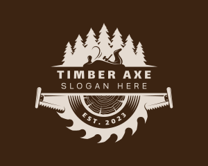 Lumberjack Saw Woodwork logo design