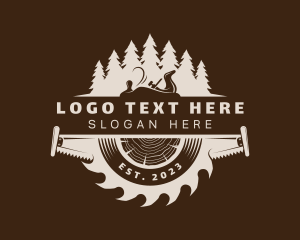 Lumberjack Saw Woodwork Logo