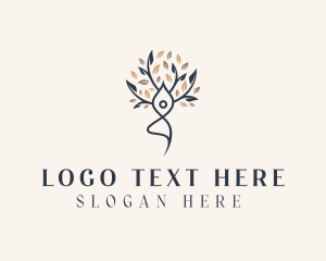Beauty - Eco Yoga Woman Tree logo design